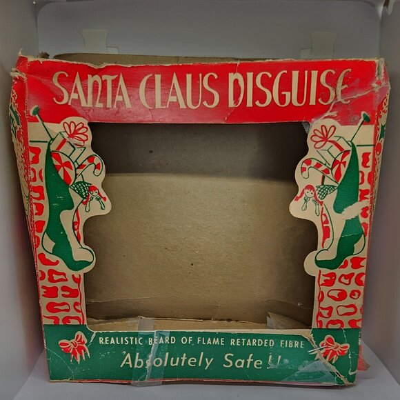 Vintage Santa Claus Disguise Mask with Box Scary Santa Face - Picture 10 of 14